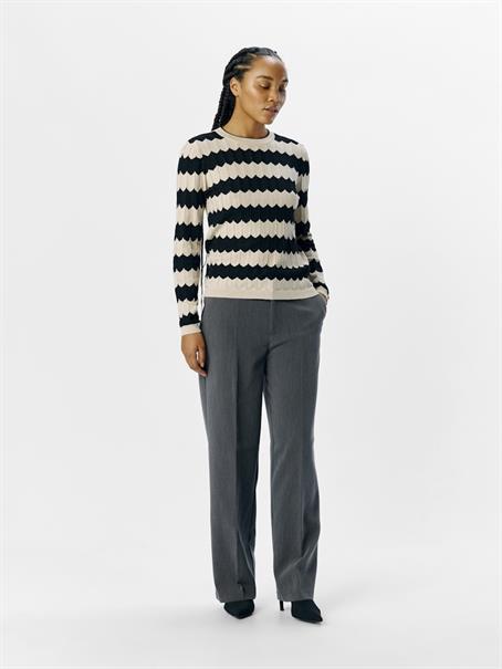 OBJEBBA L/S RE KNIT PULLOVER NOOS sandshell