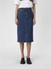 OBJELLEN MW MIDI DENIM SKIRT NOOS medium blue denim