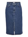 OBJELLEN MW MIDI DENIM SKIRT NOOS medium blue denim