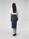 OBJELLEN MW MIDI DENIM SKIRT NOOS medium blue denim