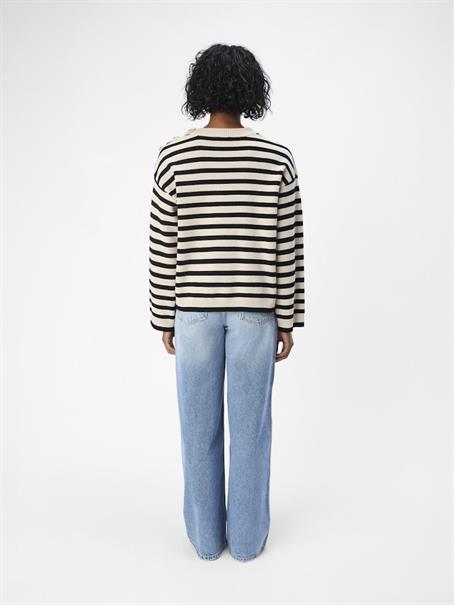 OBJELLY LO LS KNIT PULLOVER NOOS sandshell