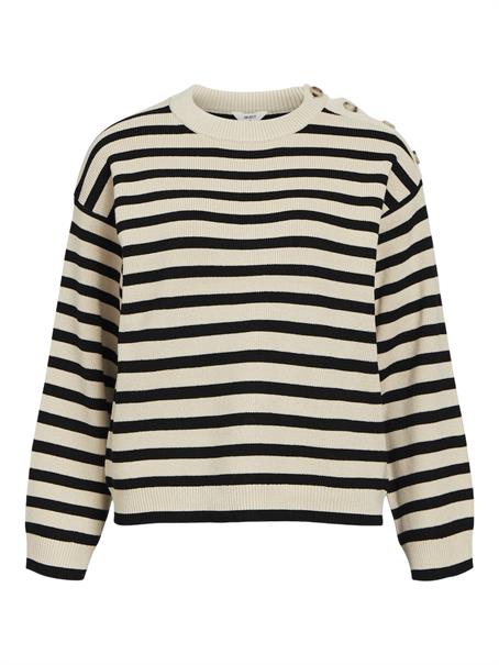 OBJELLY LO LS KNIT PULLOVER NOOS sandshell