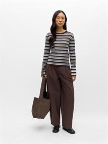 OBJESTER L/S RE KNIT PULLOVER NOOS seal brown