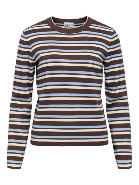 OBJESTER L/S RE KNIT PULLOVER NOOS seal brown