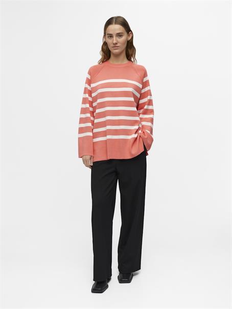 OBJESTER LS KNIT TOP NOOS georgia peach
