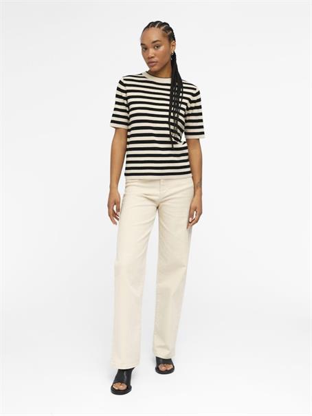 OBJESTER S/S NEW KNIT PULLOVER NOOS sandshell-black