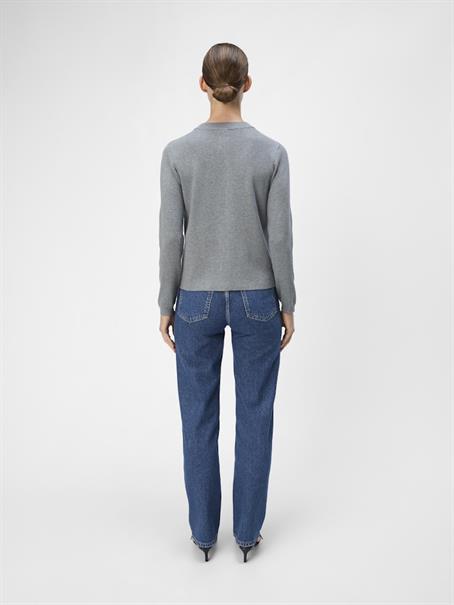 OBJESTER SLI L/S KNIT CARDIGAN NOOS medium grey melange
