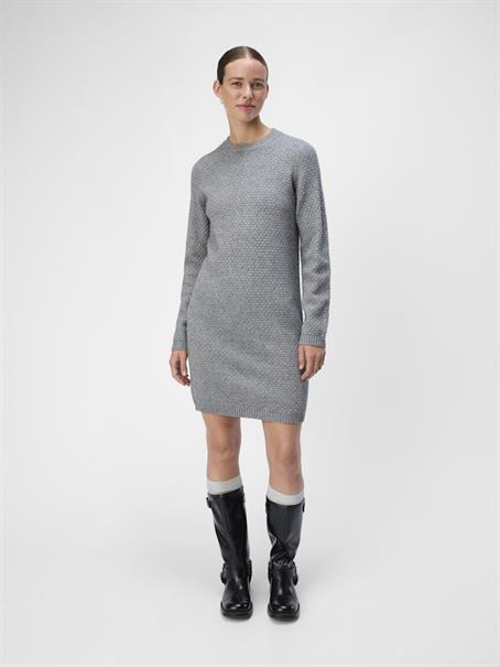OBJFENYA RE L/S KNIT SHORT DRESS DIV medium grey melange