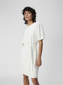 OBJFEODORA S/S SHORT DRESS NOOS cloud dancer