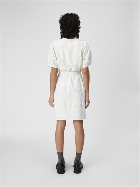 OBJFEODORA S/S SHORT DRESS NOOS cloud dancer