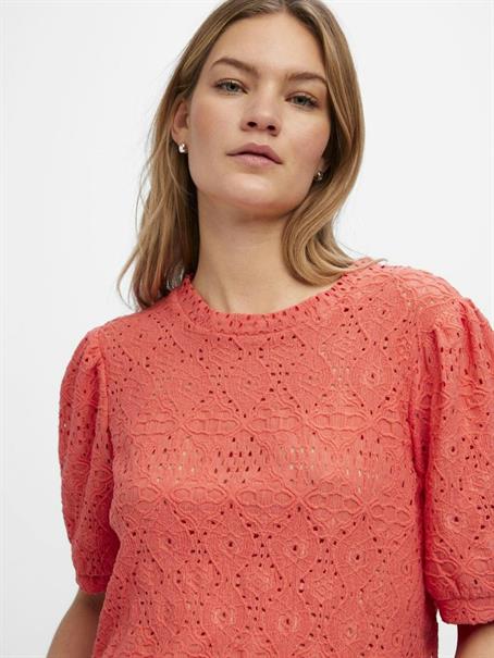 OBJFEODORA S/S TOP NOOS georgia peach