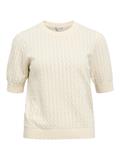 OBJFLAUNY S/S RE KNIT TOP 143 birch