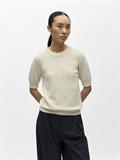 OBJFLAUNY S/S RE KNIT TOP 143 birch
