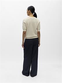 OBJFLAUNY S/S RE KNIT TOP 143 birch