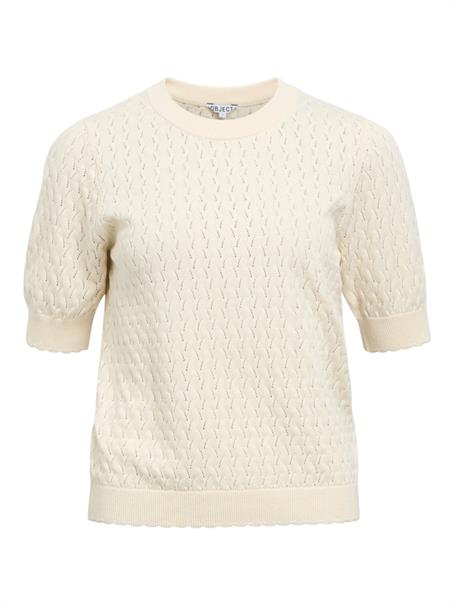 OBJFLAUNY S/S RE KNIT TOP 143 birch