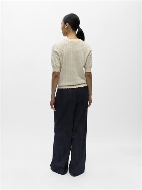 OBJFLAUNY S/S RE KNIT TOP 143 birch