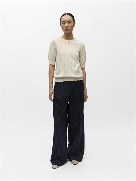 OBJFLAUNY S/S RE KNIT TOP 143 birch