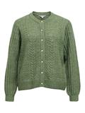 OBJFLORA RE LS KNIT BUTTON CARDIGAN NOOS bronze green