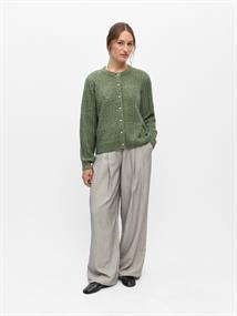 OBJFLORA RE LS KNIT BUTTON CARDIGAN NOOS bronze green