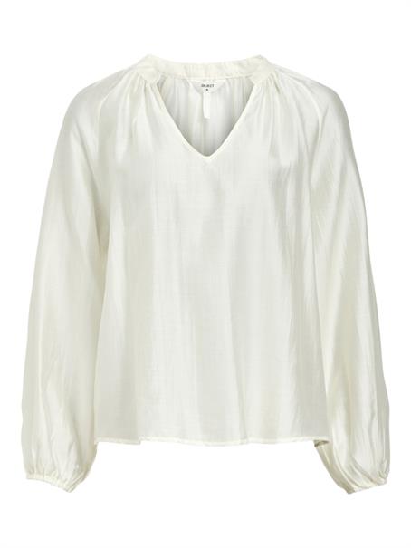 OBJHEIDI L/S LO V-NECK TOP NOOS cloud dancer