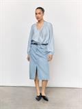 OBJHEIDI L/S LO V-NECK TOP NOOS cornflower blue