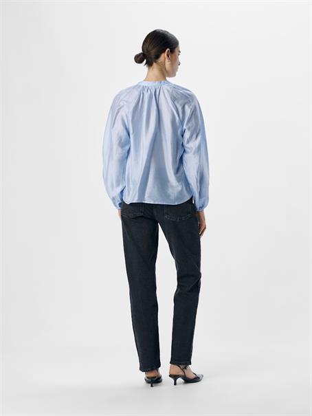 OBJHEIDI L/S LO V-NECK TOP NOOS cornflower blue