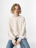OBJHOLLOW L/S RE KNIT PULLOVER NOOS white sand