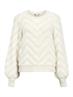 OBJHOLLOW L/S RE KNIT PULLOVER NOOS white sand