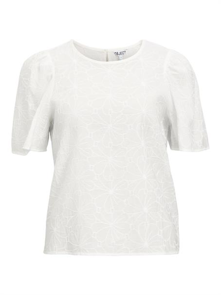 OBJILLY S/S RE O-NECK TOP 138 cloud dancer