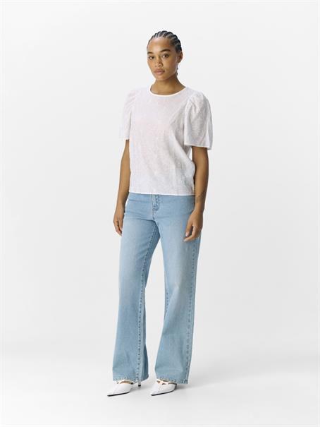 OBJILLY S/S RE O-NECK TOP 138 cloud dancer