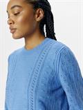 OBJINGE L/S RE O-NECK KNIT NOOS cornflower blue