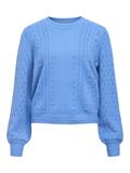 OBJINGE L/S RE O-NECK KNIT NOOS cornflower blue