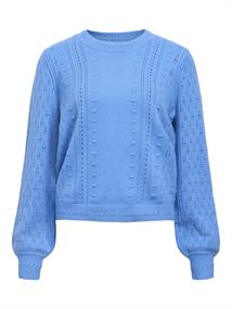 OBJINGE L/S RE O-NECK KNIT NOOS cornflower blue