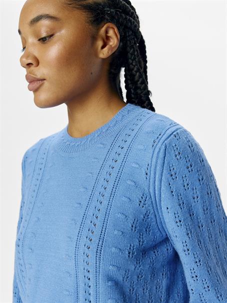 OBJINGE L/S RE O-NECK KNIT NOOS cornflower blue