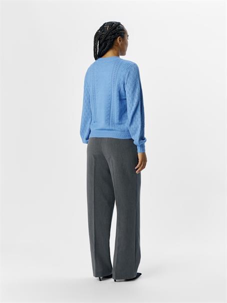 OBJINGE L/S RE O-NECK KNIT NOOS cornflower blue