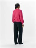 OBJINGE L/S RE O-NECK KNIT NOOS raspberry sorbet