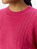 OBJINGE L/S RE O-NECK KNIT NOOS raspberry sorbet