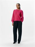 OBJINGE L/S RE O-NECK KNIT NOOS raspberry sorbet