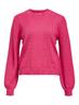 OBJINGE L/S RE O-NECK KNIT NOOS raspberry sorbet