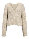 OBJINUK L/S LO KNIT PULLOVER 142 white sand