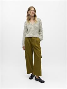 OBJINUK L/S LO KNIT PULLOVER 142 white sand