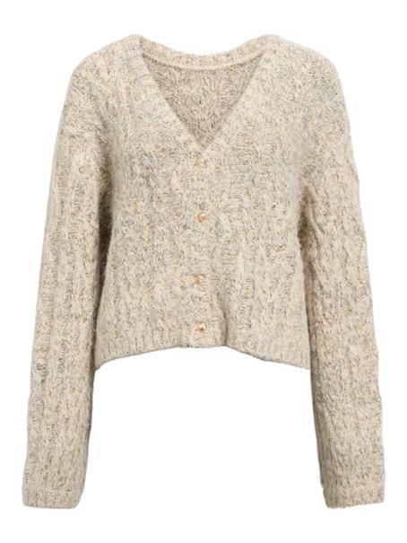 OBJINUK L/S LO KNIT PULLOVER 142 white sand