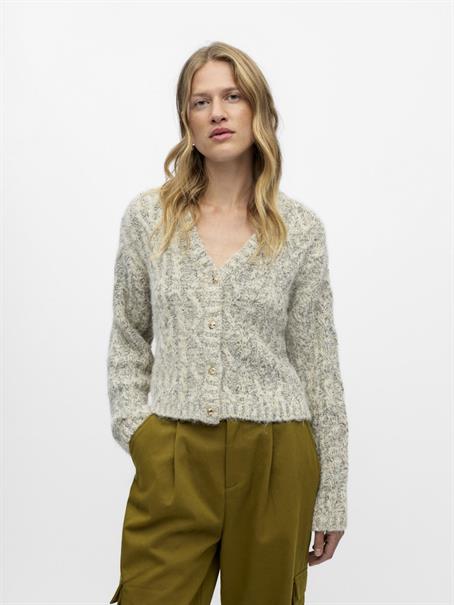 OBJINUK L/S LO KNIT PULLOVER 142 white sand