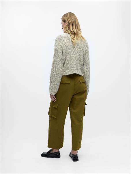 OBJINUK L/S LO KNIT PULLOVER 142 white sand