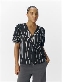 OBJJACIRA S/S V-NECK TOP NOOS black2