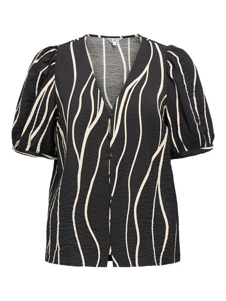 OBJJACIRA S/S V-NECK TOP NOOS black2