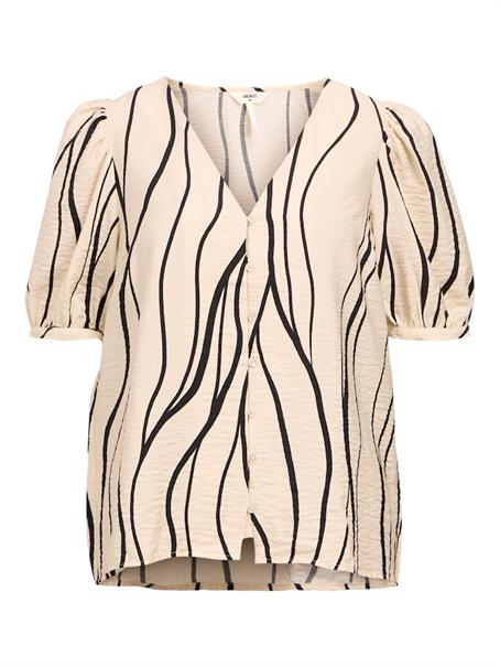 OBJJACIRA S/S V-NECK TOP NOOS sandshell