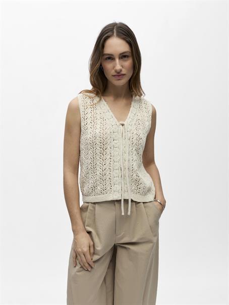 OBJJOLIN S/L RE KNIT TOP 144 birch