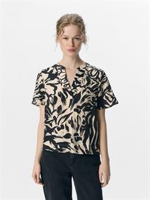 OBJKARINA S/S RE V-NECK TOP NOOS sandshell1