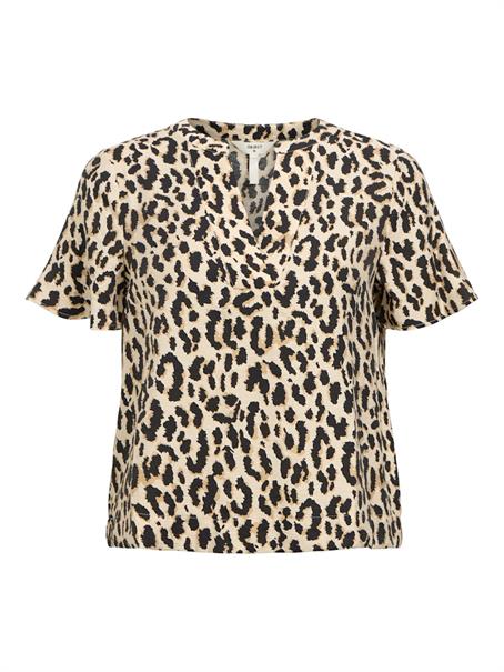 OBJKARINA S/S RE V-NECK TOP NOOS sandshell3
